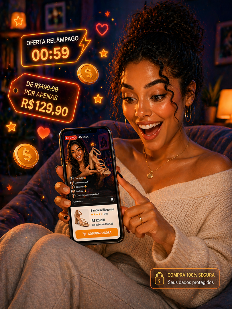 Vendedor abrindo ofertas durante uma live